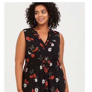 Torrid Emma Black Floral Challis
